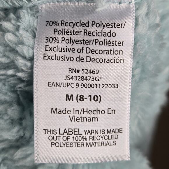 Joyspun Seafoam Green Hoodie Robe Fleece Lounger PJ Top Size M 8-10 - Picture 12 of 12